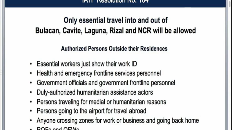 BREAKING: Mas mahigpit na GCQ paiiralin sa NCR, Bulacan, Cavite, Laguna at Rizal sa loob ng dalawang linggo