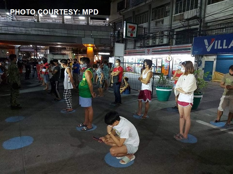 810 huli sa paglabag sa curfew sa Maynila