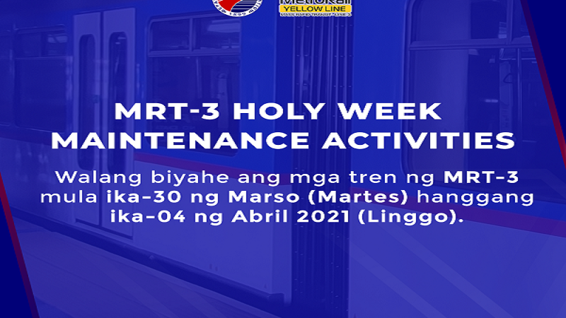 MRT-3 sasailalim sa maintenance sa Holy Week