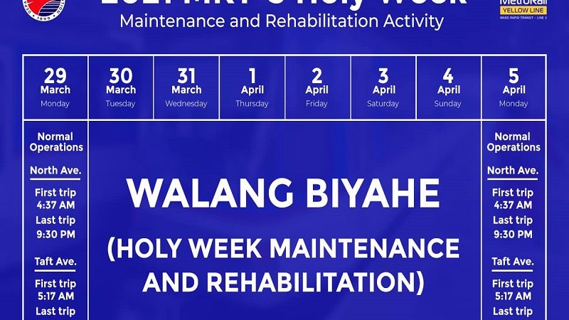 MRT-3 wala munang biyahe simula bukas (Mar. 30)