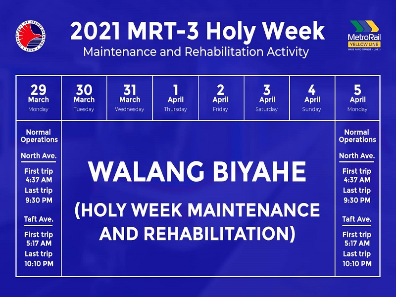 MRT-3 wala munang biyahe simula bukas (Mar. 30)