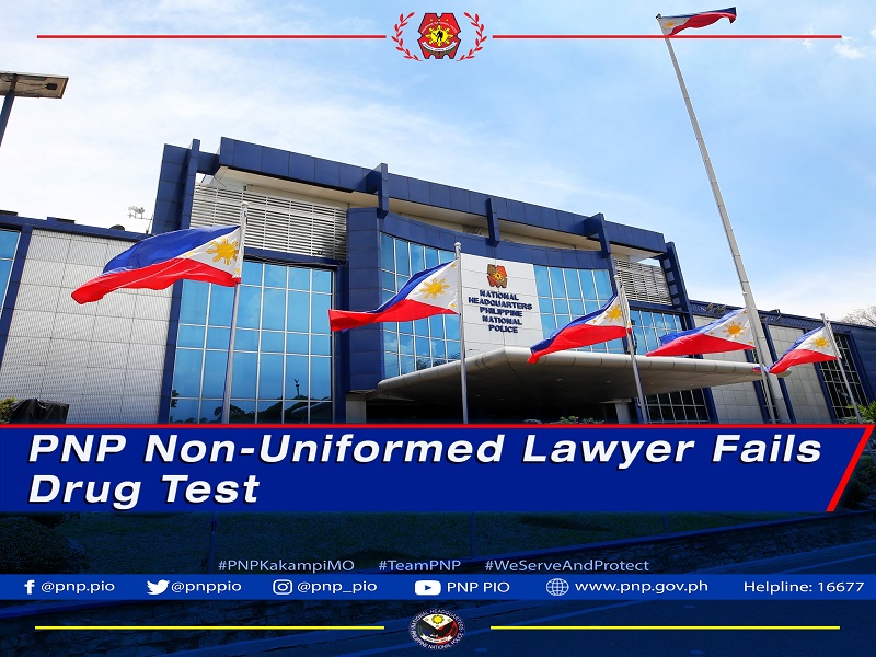 PNP lawyer bumagsak sa drug test