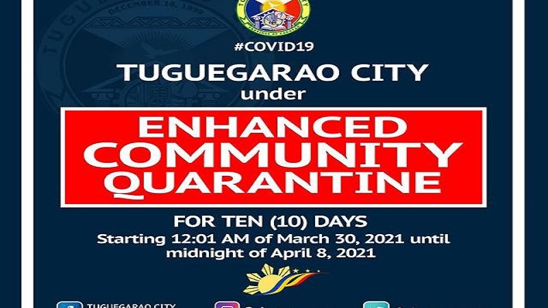 Tuguegarao City muling isasailalim sa ECQ sa loob ng 10 araw