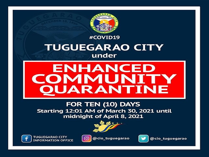 Tuguegarao City muling isasailalim sa ECQ sa loob ng 10 araw