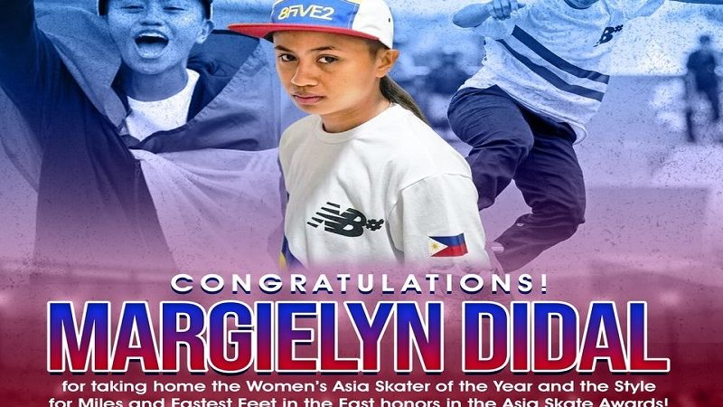 Margielyn Didal wagi bilang Women’s Asia Skater of the Year sa Asia Skate Awards