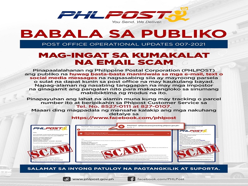 Publiko pinag-iingat ng PHLPost sa e-mail scam