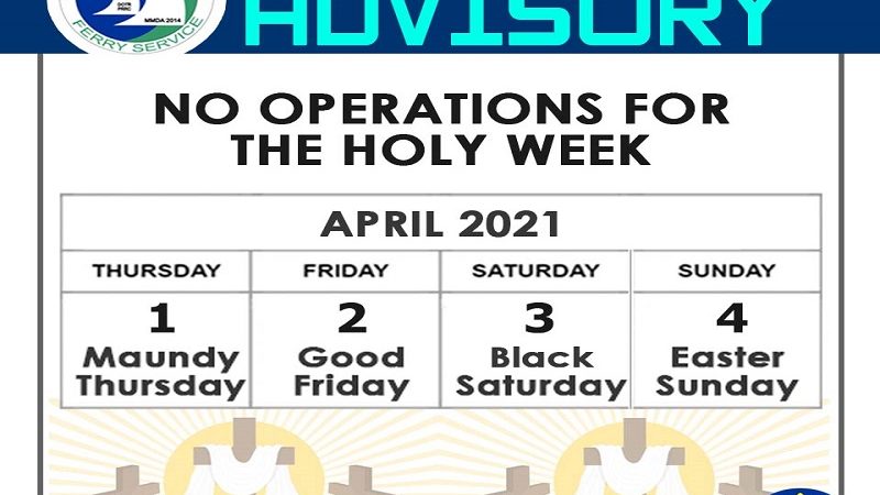 Biyahe ng Pasig River Ferry suspendido sa Holy Week