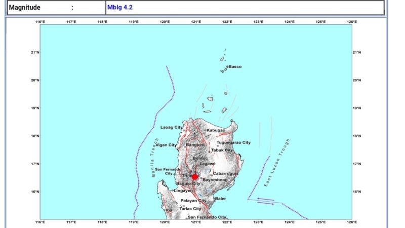 Ambaguio, Nueva Vizcaya niyanig ng magnitude 4.2 na lindol