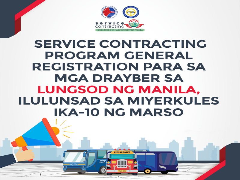 Service Contracting Program general registration para sa mga driver sa Maynila, ilulunsad sa March 10