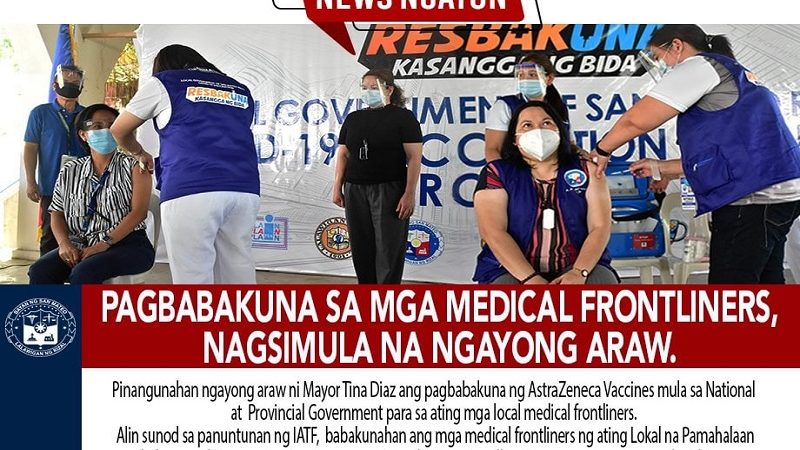 Pagbabakuna sa mga medical frontliner sa San Mateo, Rizal inumpisahan na