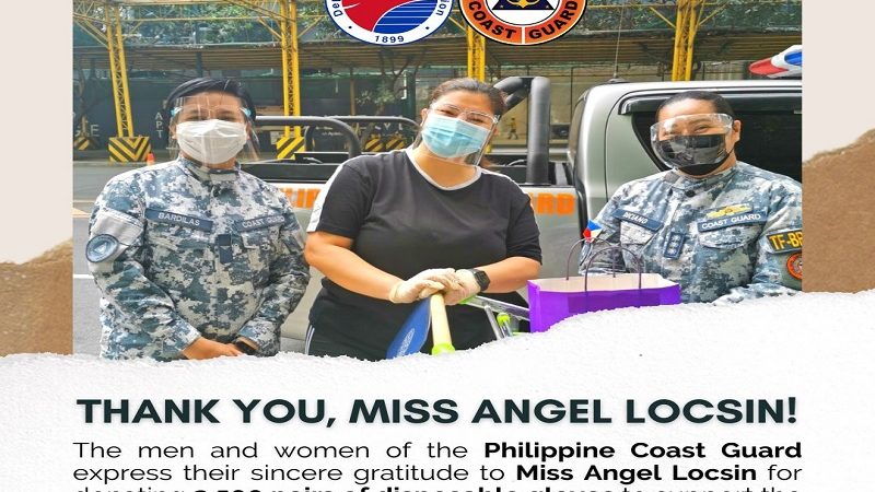 Angel Locsin nag-donate ng disposable gloves sa Coast Guard