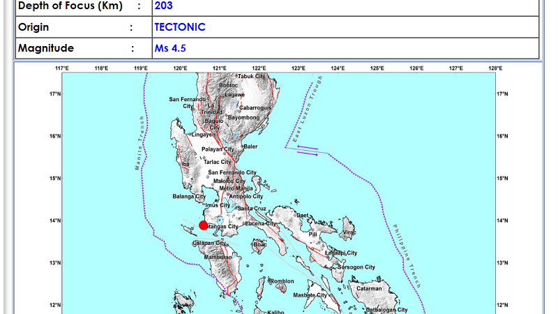 Calatagan, Batangas niyanig ng magnitude 5.0 na lindol