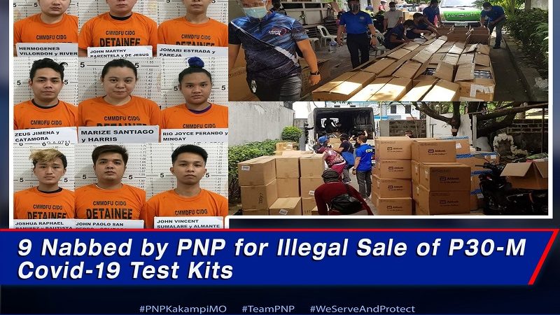 9 arestado sa ilegal na pagbebenta ng COVID-19 test kits