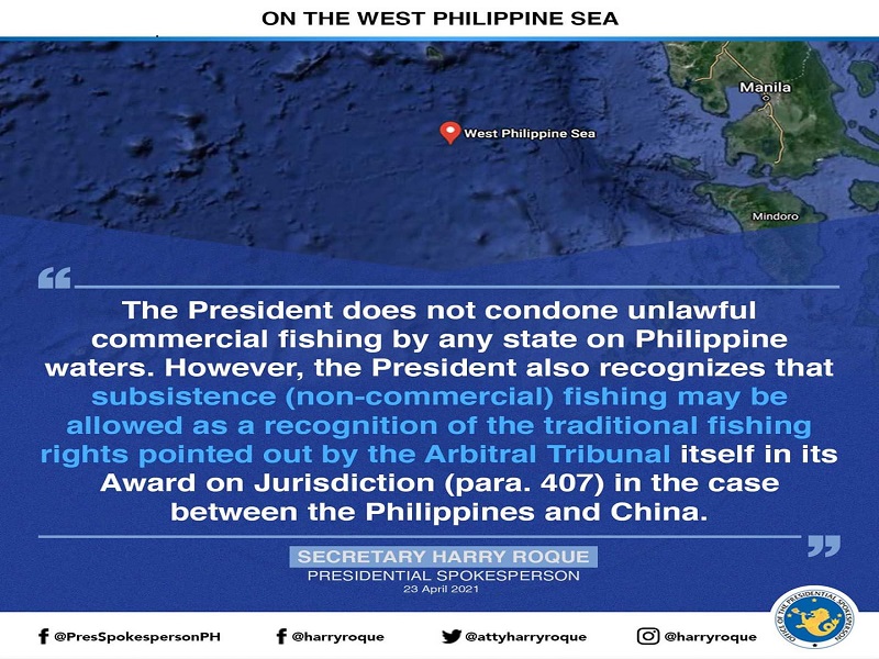 Duterte at Xi walang verbal agreement sa pangingisda ng China sa West Philippine Sea