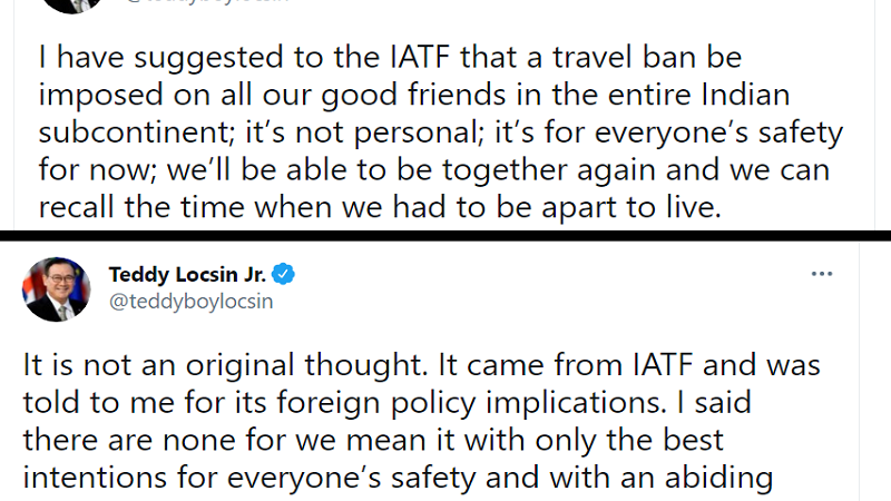 DFA Sec. Locsin hiniling sa IATF na magpatupad ng travel ban sa India