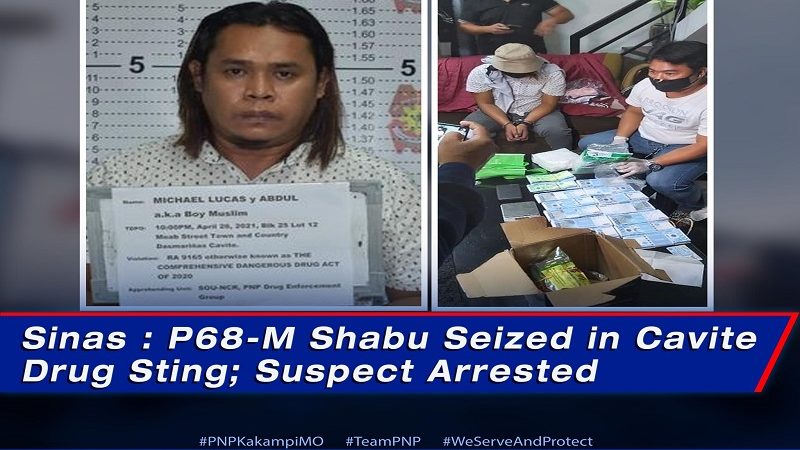 P68M na halaga ng shabu nakumpiska sa isang drug suspect sa Cavite