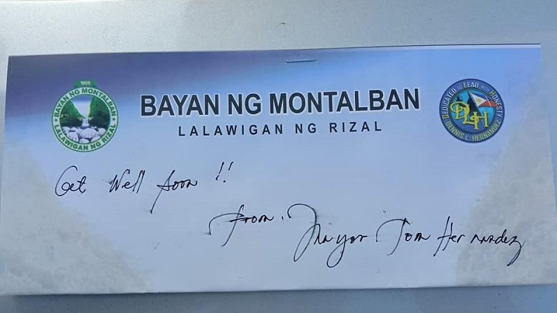 Montalban, Rizal LGU magbibigay ng tulong-pinansyal sa mga residenteng nagpositibo sa COVID-19