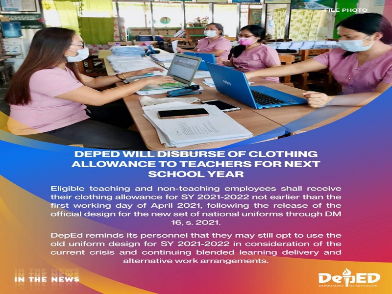 P6,000 clothing allowance para sa teaching at non-teaching employees ng DepEd matatanggap na ngayong buwan