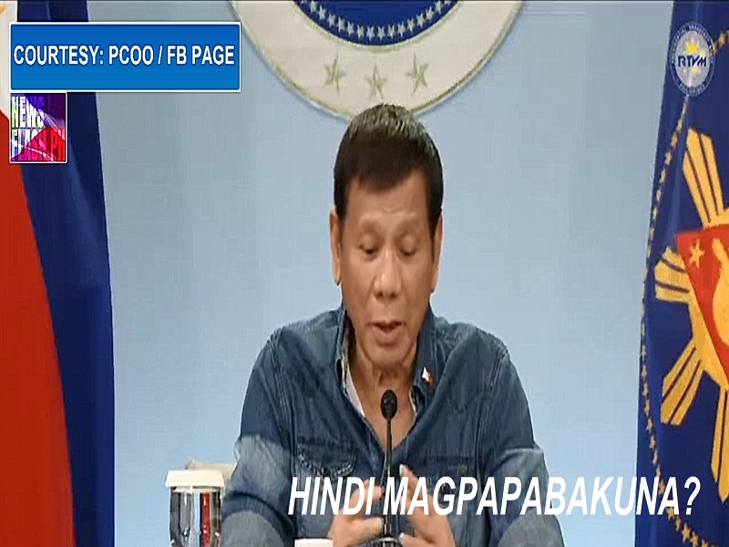 WATCH: Pangulong Duterte nagpahiwatig na hindi siya magpapabakuna kontra COVID-19