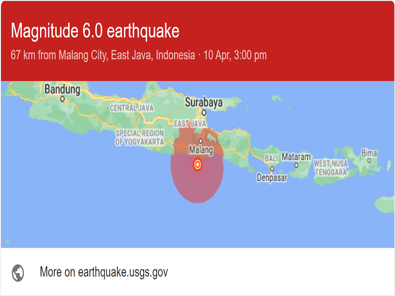 Pito ang patay sa magnitude 6.0 na lindol sa Java Island, Indonesia