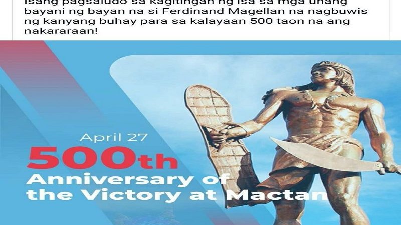 Cavite Vice Gov. Jolo Revilla nabatikos ng netizens; Ferdinand Magellan sinaluduhan sa ika-500 Anibersaryo ng ‘Victory of Mactan’