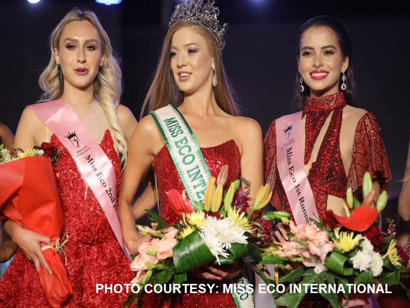 Pambato ng Pilipinas sa Miss Eco International 2020 na si Kelly Day wagi bilang 1st runner-up