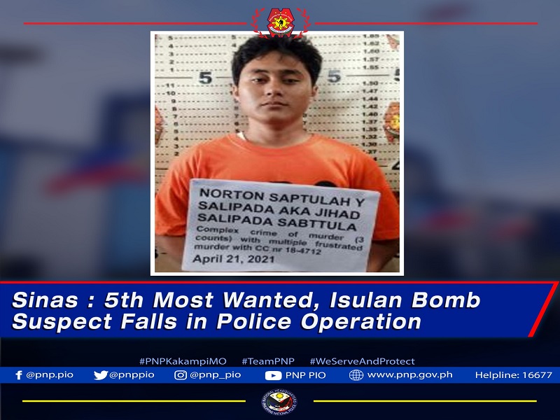 Miyembro ng BIFF na suspek sa pagpapasabog sa Isulan, Sultan Kudarat arestado ng PNP