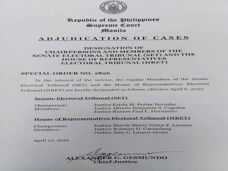 SC Chief Justice Gesmundo pinalitan na bilang kasapi ng HRET