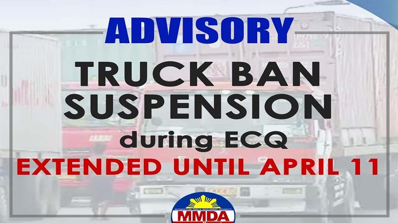 Suspensyon sa pag-iral ng truck ban pinalawig ng MMDA