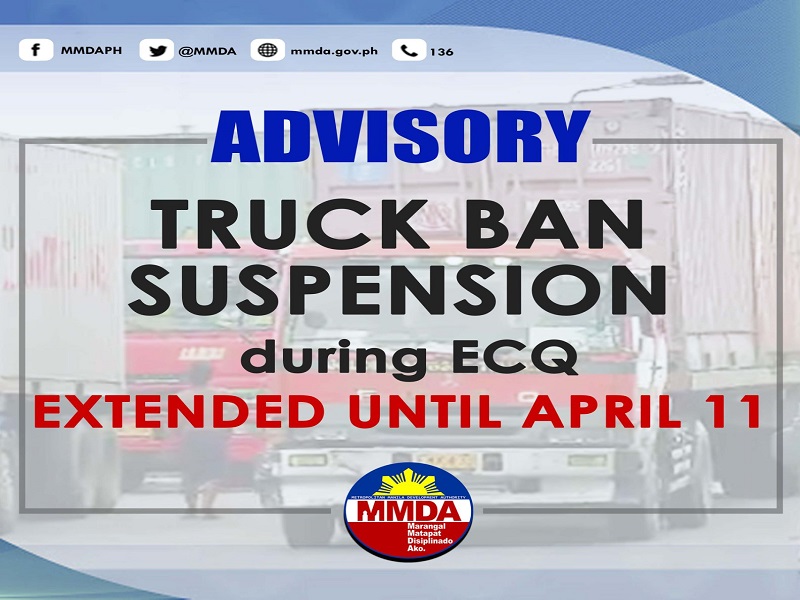 Suspensyon sa pag-iral ng truck ban pinalawig ng MMDA