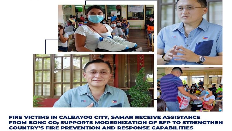 Mga nabiktima ng sunog sa Calbayog City, Samar tumanggap ng tulong mula kay Sen. Bong Go