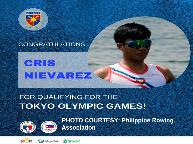 Filipino rower na si Cris Nievarez kwalipikado na sa Tokyo Olympics