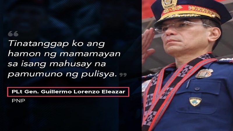 Lt. Gen. Guillermo Eleazar hinirang ni Pangulong Duterte bilang bagong PNP chief