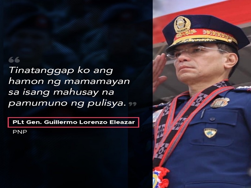 Lt. Gen. Guillermo Eleazar hinirang ni Pangulong Duterte bilang bagong PNP chief