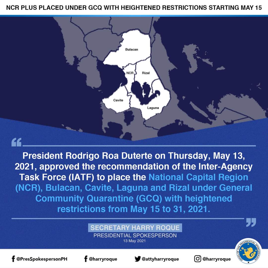 GCQ iiral sa NCR plus simula bukas (May 15) pero leisure travel bawal pa din