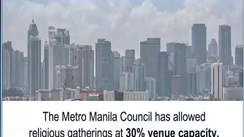 Religious gatherings sa NCR itinaas sa 30% ng venue capacity