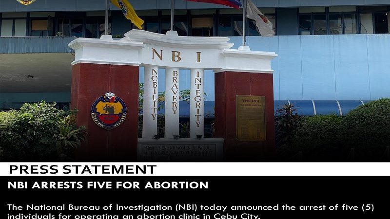 Lima arestado sa operasyon ng abortion clinic sa Cebu City