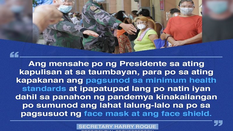 Utos ni Pangulong Duterte na arestuhin ang mga hindi nagsusuot ng face mask, idinepensa ng Malakanyang