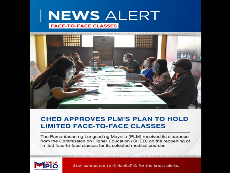 Plano ng PLM na magsagawa ng limitadong face-to-face classes aprubado na ng CHED