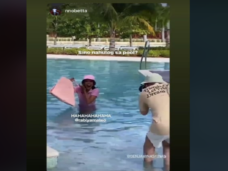 Rabiya Mateo aksidenteng nahulog sa pool sa photoshoot ng Miss Universe pageant