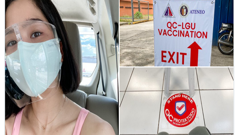 Saab Magalona nabakunahan na kontra COVID-19; pinuri ang maayos na sistema sa vaccination site sa Ateneo