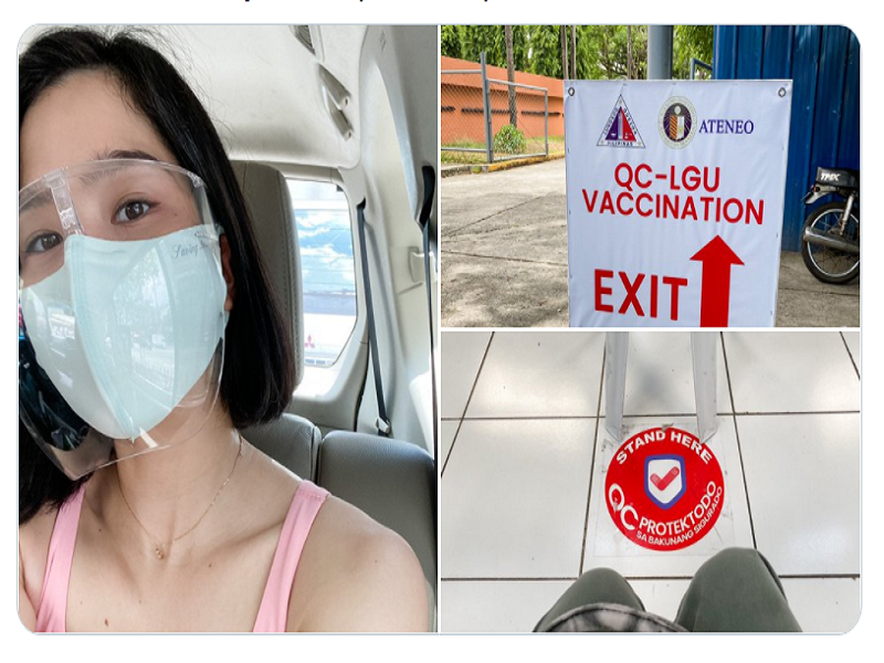 Saab Magalona nabakunahan na kontra COVID-19; pinuri ang maayos na sistema sa vaccination site sa Ateneo