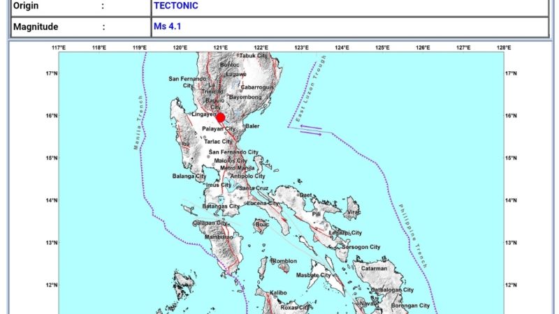 Carranglan, Nueva Ecija niyanig ng magnitude 4.1 na lindol
