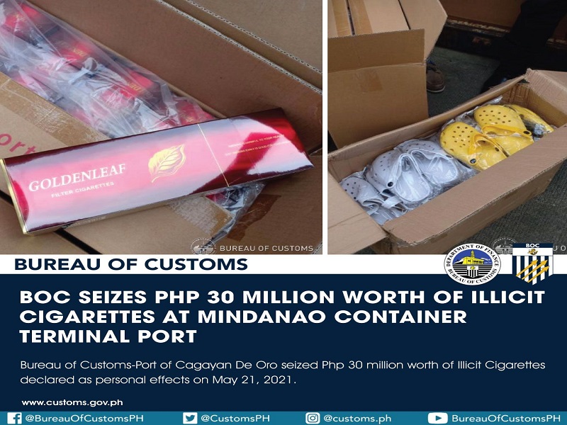 P30M halaga ng mga sigarilyo nakumpiska sa Mindanao