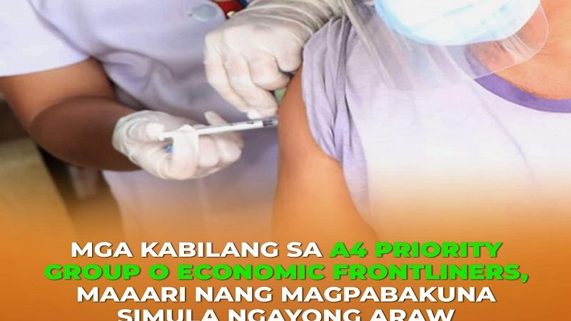 Pagbabakuna sa mga nasa A4 Priority Group uumpisahan na sa Caloocan