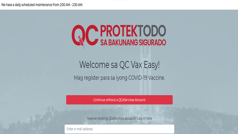 QC nagbukas ng bagong vaccination portal