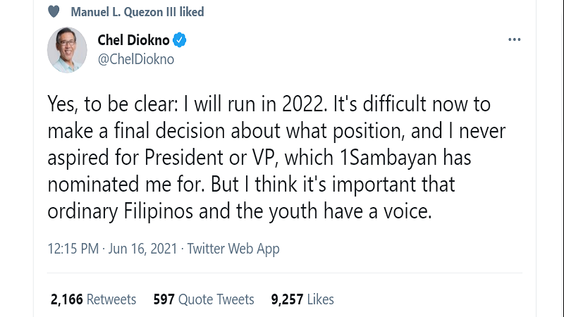 Atty. Chel Diokno kinumpirmang tatakbo siya sa 2022 elections