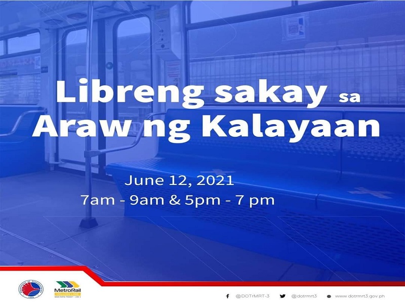 MRT-3 may handog na libreng sakay sa Araw ng Kalayaan