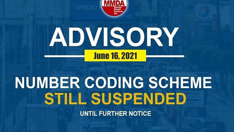 Number coding suspendido pa rin ayon sa MMDA