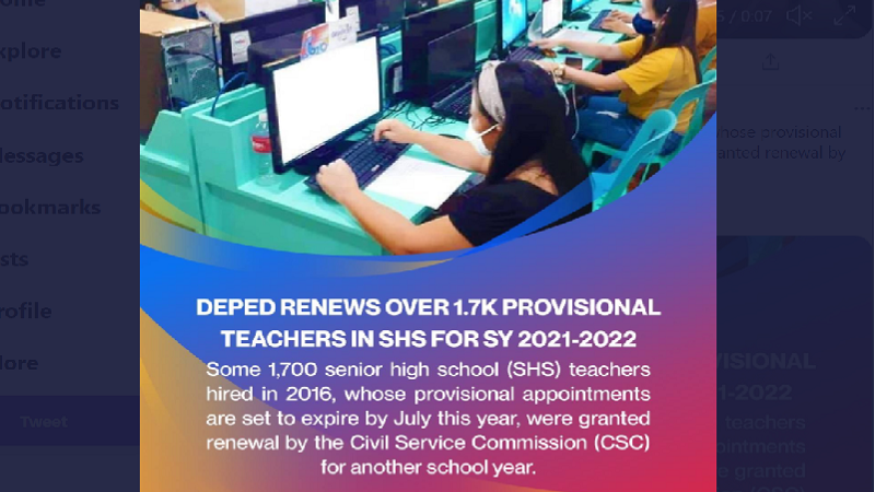 Provisional appointment ng 1,700 na senior high school teachers pinalawig pa ng CSC